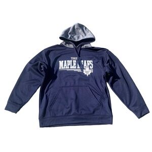 Official NHL Toronto Maple Leafs Navy Blue & Grey Hoodie - Men's L